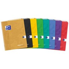 Cahier easybook kraft Oxford agrafe 170 x 220 mm 96 pages seyes assorti