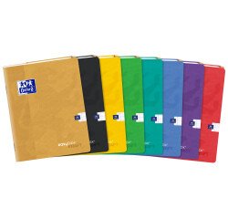 Cahier Easybook kraft Oxford agrafe 170x220 96pages seyes assorti