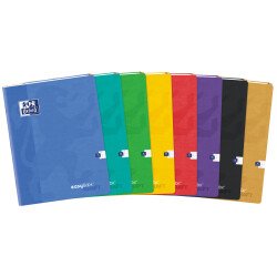 Cahier easybook kraft Oxford agrafe 240x320 96pages seyes assorti