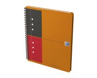 Cahier Oxford international activebook a5+ ligné 6mm 160 pages reliure spirale couverture polypro gris