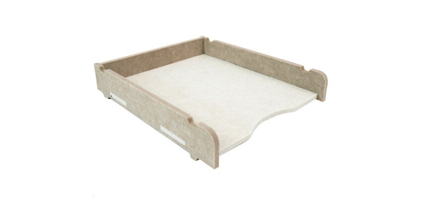 Corbeille à courrier écologique Unilux en pet recyclé stoll blanc beige 34 cm x23cm x6cm