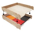 Corbeille à courrier écologique Unilux en pet recyclé stoll blanc beige 34 cm x23cm x6cm