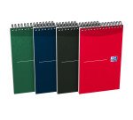 Bloc-notes Oxford office Essentials 12,5x20cm ligné 8mm 140 pages reliure spirale couverture carte coloris assortis