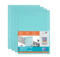 Pochettes coin Fard'Liss, A4, PVC 0,20 mm, bleu