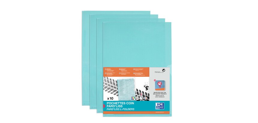 Pochettes coin Fard'Liss, A4, PVC 0,20 mm, bleu