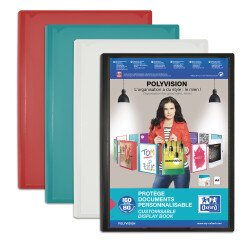 Protège-documents Oxford Polyvision A4 160 vues / 80 pochettes couverture polypro opaque coloris assortis