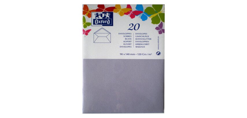 Lot de 20 EnveloPPes Oxford 90x140   gommee patte pointue de visite