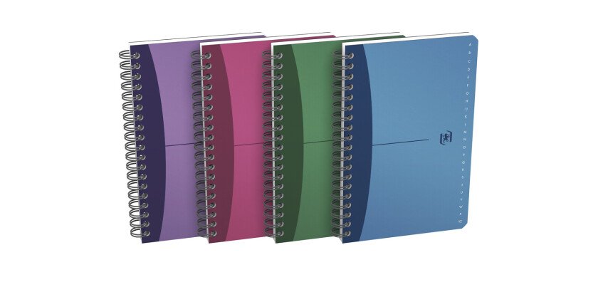 Répertoire Oxford office Urban mix 11cm x 17cm ligné 6mm 180 pages reliure spirale couverture polypro coloris assortis