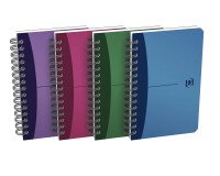 Carnet Oxford office urban mix 9cm x 14cm petits carreaux 5mm 180 pages reliure spirale couverture polypro coloris assortis