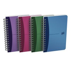 Carnet Oxford office Urban mix 9cm x 14cm petits carreaux 5mm 180 pages reliure spirale couverture polypro coloris assortis