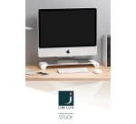 Support écran Unilux study gris métal/blanc