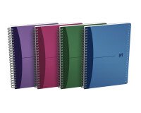 Répertoire Oxford office urban mix a5 ligné 7mm 180 pages reliure spirale couverture polypro coloris assortis