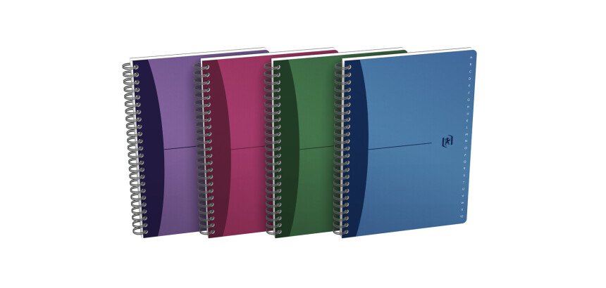 Répertoire Oxford office urban mix a5 ligné 7mm 180 pages reliure spirale couverture polypro coloris assortis