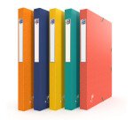 Boîte Oxford capacité standard boston 24x32 dos 25mm avec élastique couverture carte coloris assortis