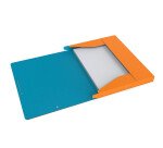 Boîte Oxford capacité standard boston 24x32 dos 25mm avec élastique couverture carte coloris assortis