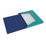 Boîte Oxford capacité standard boston 24x32 dos 25mm avec élastique couverture carte coloris assortis