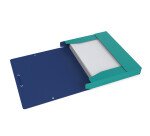 Boîte Oxford capacité standard boston 24x32 dos 40mm avec élastique couverture carte coloris assortis