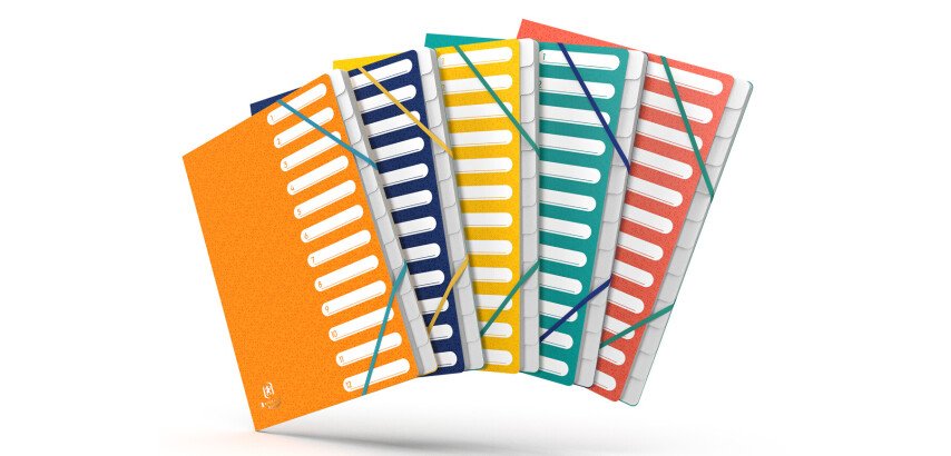 Trieur standard Oxford Boston A4 12 positions couverture carte coloris assortis