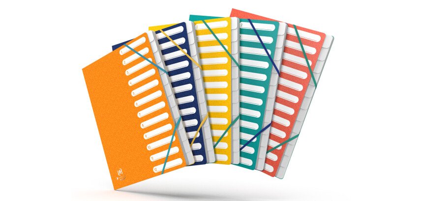 Trieur standard Oxford boston a4 12 positions couverture carte coloris assortis