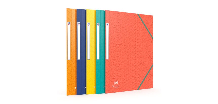 Chemise 3 rabats Oxford boston a4 avec élastique couverture carte coloris assortis