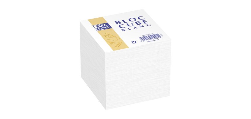 Bloc cube Oxford pense-bête 9x9cm 680 feuilles unies blanches