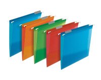 Lot 5 dossiers suspendus tiroir Oxford pp design a4 fond 15mm capacité 150 feuilles couverture polypro coloris assortis