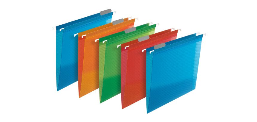 Lot 5 dossiers suspendus tiroir Oxford pp design a4 fond 15mm capacité 150 feuilles couverture polypro coloris assortis