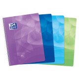 Cahier Oxford lagoon 24x32cm grands carreaux seyès 100 pages reliure spirale couverture polypro coloris assortis