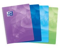 Cahier Oxford Lagoon 24x32cm grands carreaux Seyès 100 pages reliure spirale couverture polypro coloris assortis