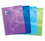 Cahier Oxford lagoon 24x32cm grands carreaux seyès 160 pages reliure spirale couverture polypro coloris assortis