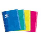 Répertoire Oxford color life 17x22cm petits carreaux 5mm 180 pages reliure spirale couverture carte coloris assortis
