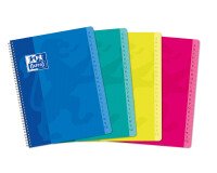 Répertoire Oxford color life 17x22cm petits carreaux 5mm 180 pages reliure spirale couverture carte coloris assortis