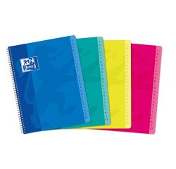 Répertoire Oxford color life 17x22cm petits carreaux 5mm 180 pages reliure spirale couverture carte coloris assortis