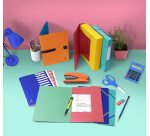 Chemise 3 rabats Oxford boston a4 avec élastique couverture carte jaune