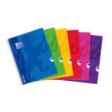 Cahier Oxford openflex 24x32cm grands carreaux seyès 180 pages reliure spirale couverture polypro coloris assortis
