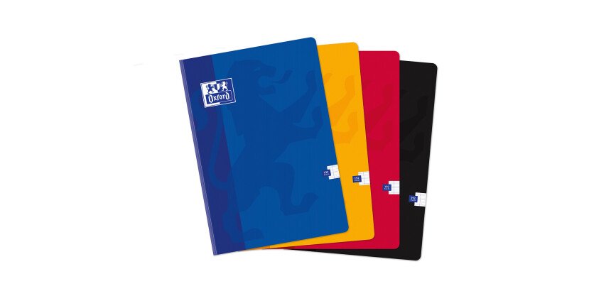 Cahier Oxford Color Life A4 grands carreaux Seyès 192 pages brochées couverture carte coloris assortis