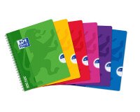 Cahier Oxford openflex 17x22cm grands carreaux seyès 180 pages reliure spirale couverture polypro coloris assortis