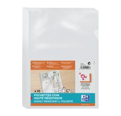 Plastic Corner Shirt Oxford A4 PVC 15/100th transparent colorless - Pack of 10