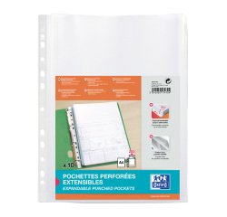 Fundas multitaladro con fuelle Oxford A4 PP 200 micras Paquete de 10