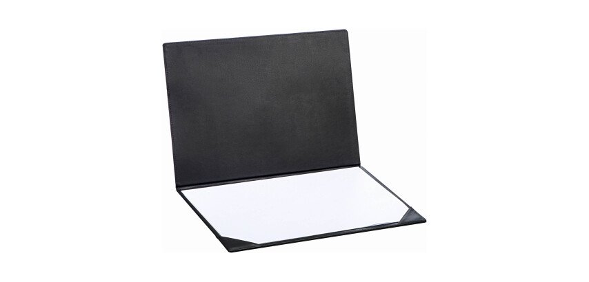 Place mat with flap in imitation leather 50 x 35 cm black 