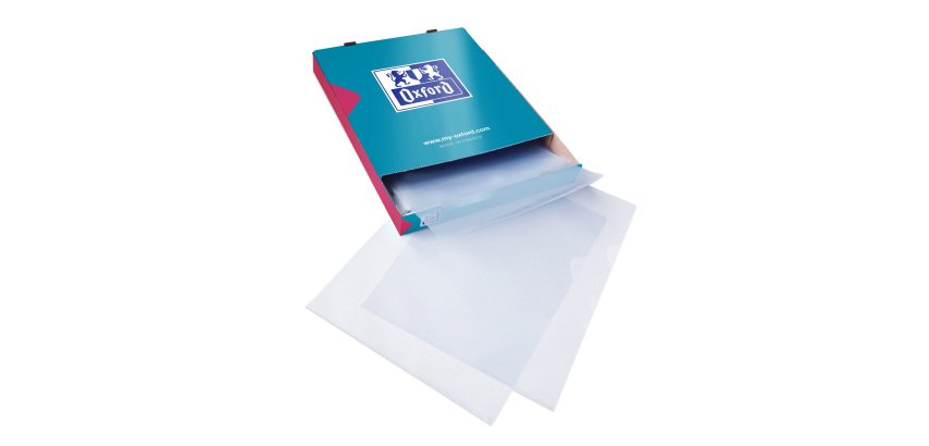 L-sleeve plastic Oxford A4 PVC 15/00e translucent colorless - pack of 100