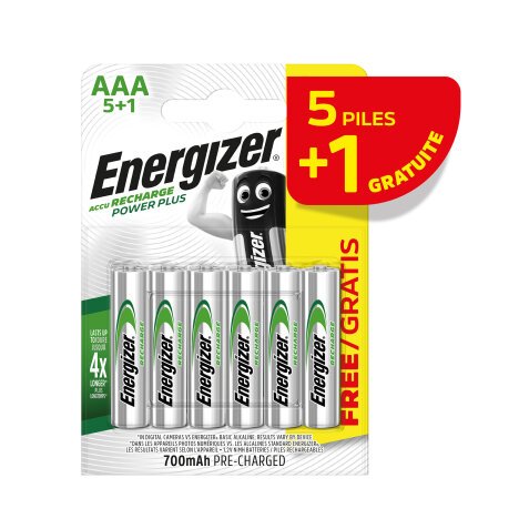 Rechargeable battery Energizer Power Plus HR03 AAA - blister of 6 batteries