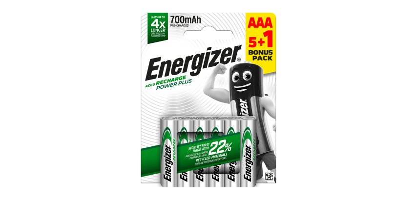 Energizer rechargeables - Pack de 6 accus AAA/HR03 1,2 V