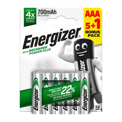Pila recargable AAA Energizer Power Plus HR03 - Blister de 6 pilas