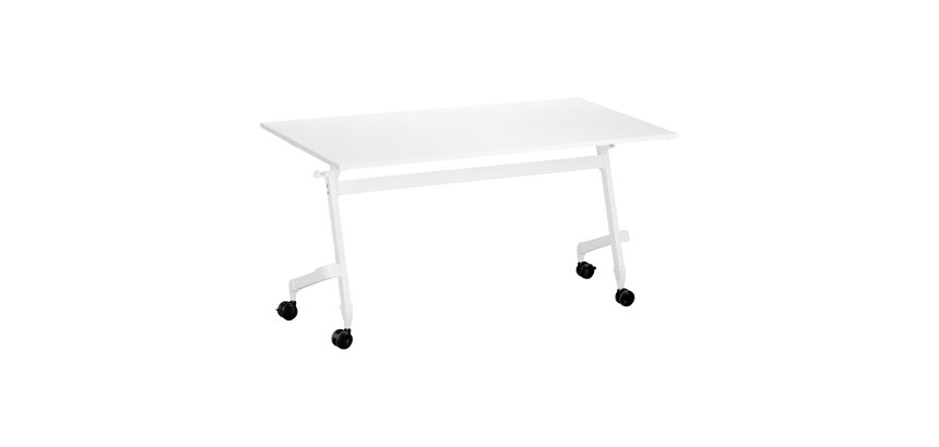 Table rabattable plateau blanc L 140 x P 70 cm - Galice Plus