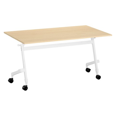 Mesa abatible Practica Plus Bruneau An 140 x Fon 70 cm haya patas blancas