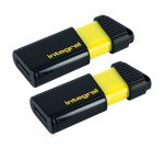 Integral pack de 2 clés USB Pulse 64 Go Usb 2.0 (USB-A) noir/jaune