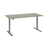 Sit-stand desk electrically adaptable in the height Ecla Ergo with undercarriage in aluminum grey