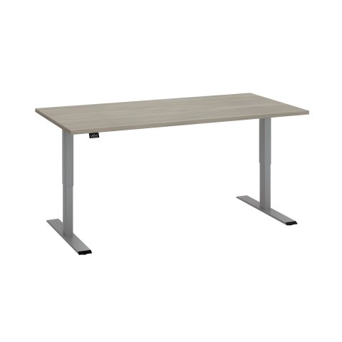 Mesa de oficina eléctrica regulable en altura Ecla Ergo 160 x 80 cm roble gris