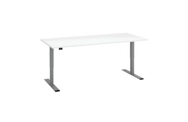 Standing desk Ecla Ergo with electric height adjustment, grey aluminum base.